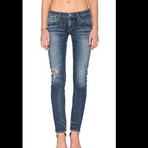 AGOLDE CHLOE LOW RISE DISTRESSED JEAN